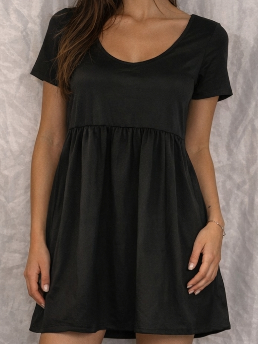 Sparkle & Fade Elegant Black Mini Dress #210